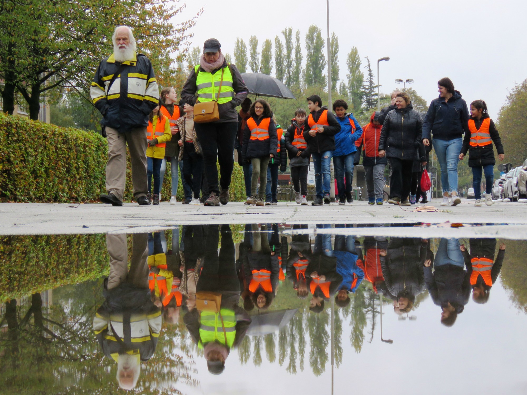 Links en rechts een plasje onderweg