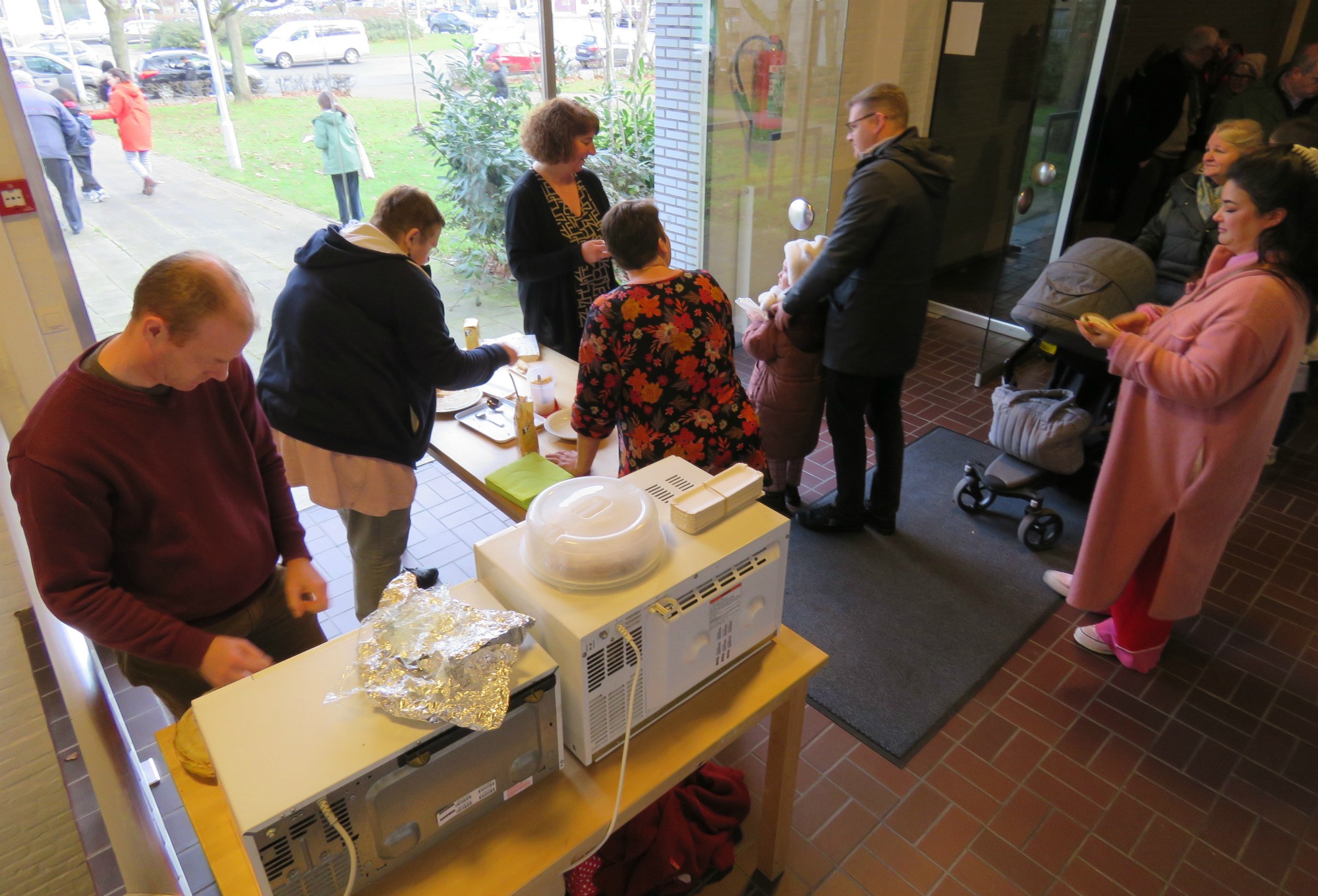 Pannenkoeken na de viering door Hilde, Veerle, Koen en Inge