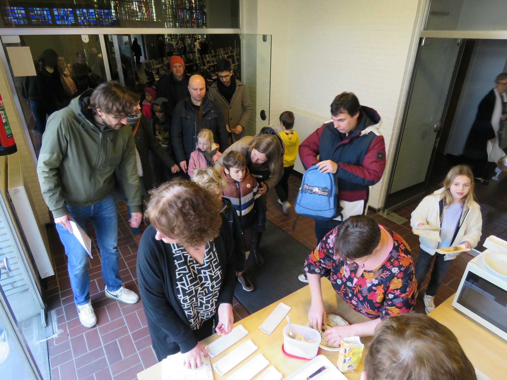 Pannenkoeken na de viering door Hilde, Veerle, Koen en Inge