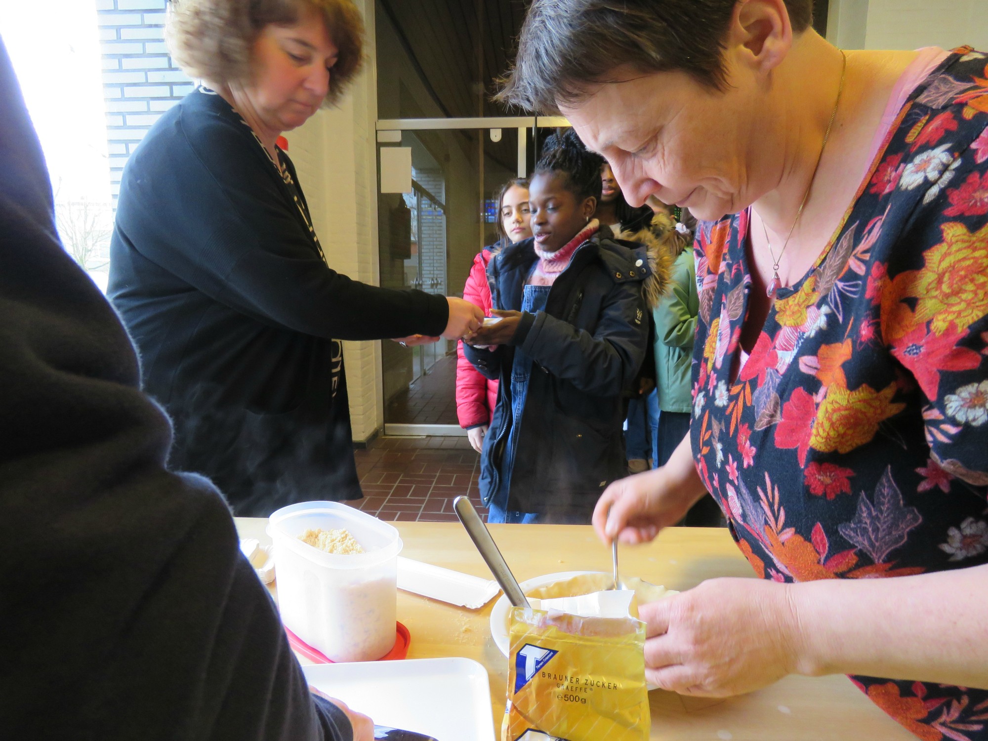 Pannenkoeken na de viering door Hilde, Veerle, Koen en Inge