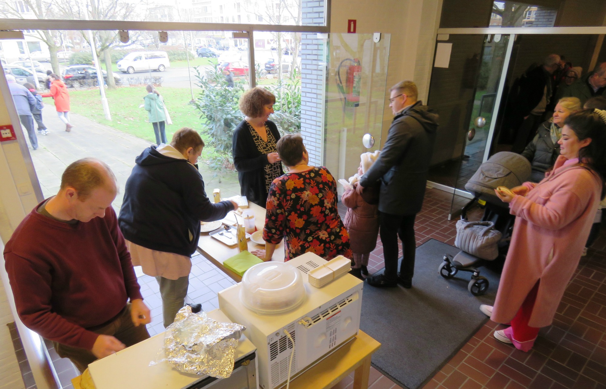 Pannenkoeken na de viering door Hilde, Veerle, Koen en Inge