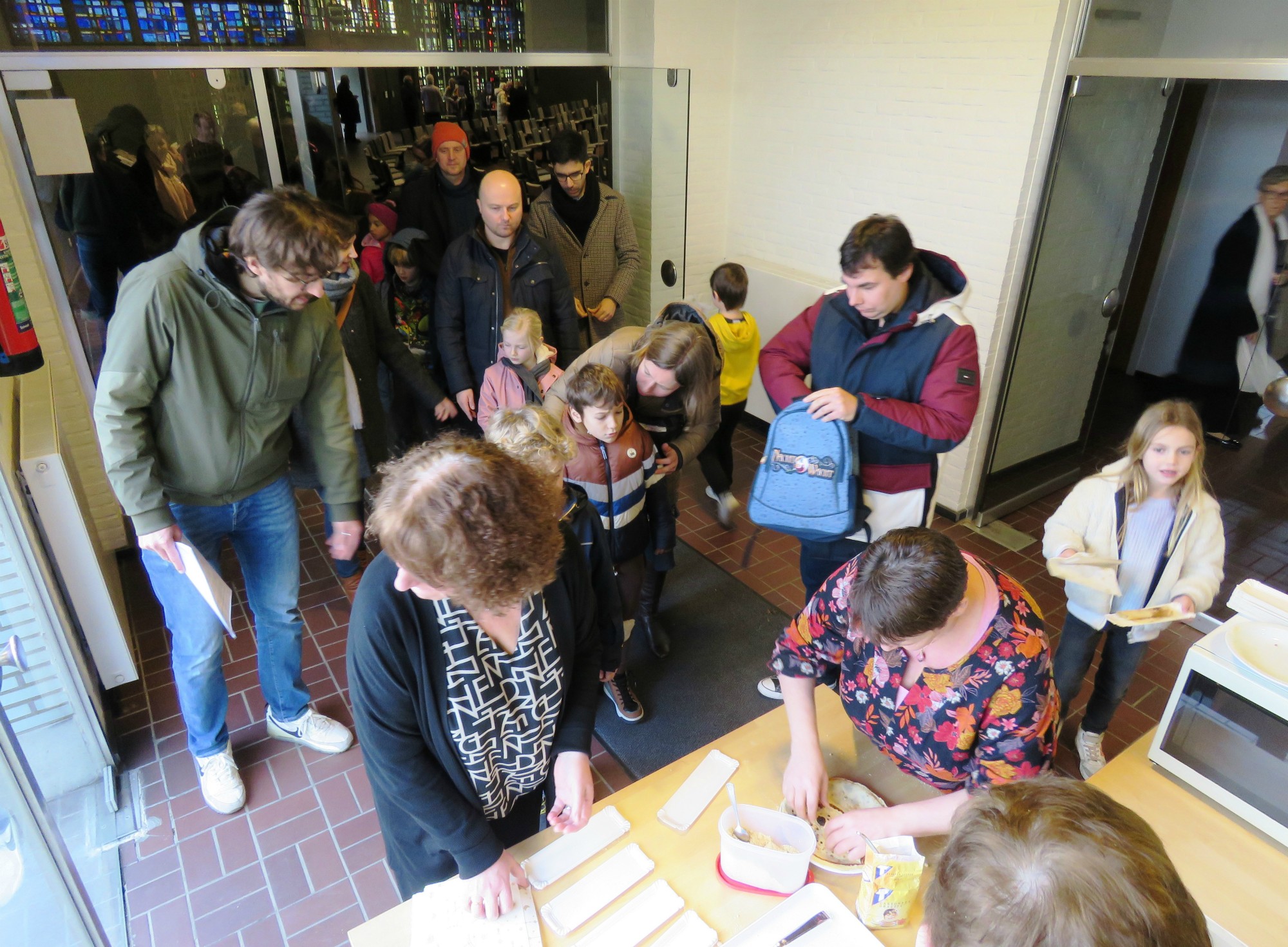 Pannenkoeken na de viering door Hilde, Veerle, Koen en Inge