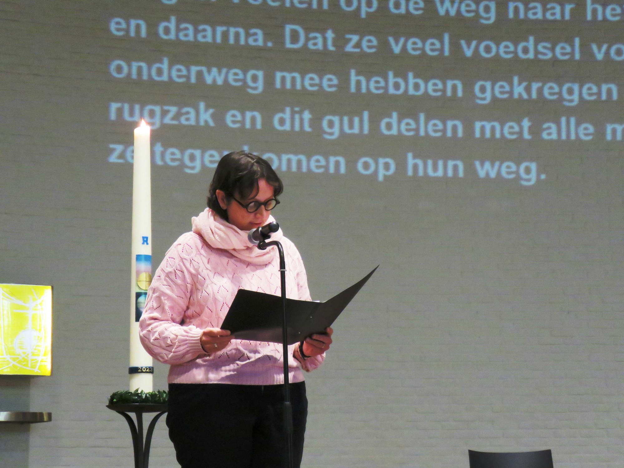 Wegwijzerviering - Catechiste Veerle Claus als lector